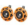 Novelbee 12V 110db Electric Super Horn with Bracket,High Tone and Low Tone Metal Twin Horn Kit for Boat,Car,Truck,Motorcycle (Orange)