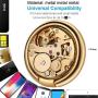 Unique Tourbillon Phone Ring Holder Stand, 360° Rotation Cradle Cell Phone Metal Finger Ring Grip Universal Kickstand for All Apple iPhone Samsung Galaxy Huawei Smartphone (Gold)