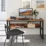 IRONCK Computer Desk 55'' with Bookshelf, Office Desk, Writing Desk, Wood and Metal Frame, Industrial Style, Study Table Workstation for Home Office Furniture IRONCK Computer Desk 55'' with Bookshelf, Office Desk, Writing Desk, Wood and Metal Frame, Industrial Style, Study Table Workstation for Home Office Furniture