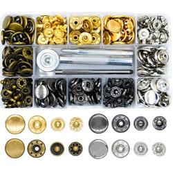 LYNDA 80 Sets Metal Snap Fasteners, 4 Colors Snap Fasteners with 4 Pieces Fixing Tools,Used in Leather Craft, DIY Craft, Overalls, Jacket and Jeans,15mm in Diameter