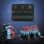Nilight - 90123F 6 Gang ON Off Rocker Switch Panel Green Backlit 12V24V LED Digital Voltmeter Dual USB Charger Cigarette Lighter Socket Overload Protection Switch Panel For Cars RVs Boats Nilight - 90123F 6 Gang ON Off Rocker Switch Panel Green Backlit 12V24V LED Digital Voltmeter Dual USB Charger Cigarette Lighter Socket Overload Protection Switch Panel For Cars RVs Boats