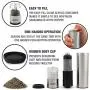 Electric Salt or Pepper Grinder - Battery Operated Ceramic Burr Peppermill Shaker - Automatic Stainless Steel Grinders - Mill With LED Light by Eparé Electric Salt or Pepper Grinder - Battery Operated Ceramic Burr Peppermill Shaker - Automatic Stainless Steel Grinders - Mill With LED Light by Eparé