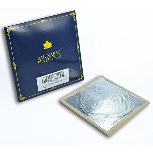 Genuine Silver Leaf Sheets - by Barnabas Blattgold - 4.4 inches - 100 Sheets - Loose Leaf Interleaf