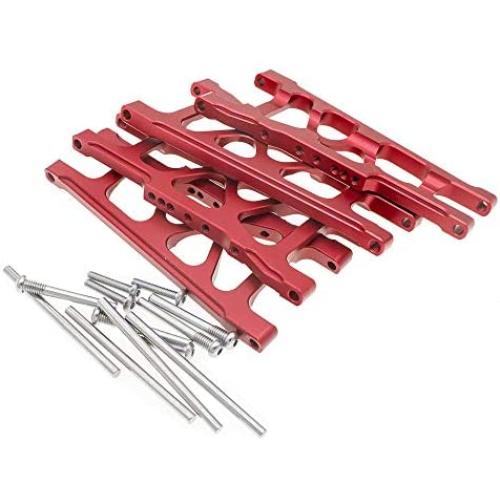 4-Pack Aluminum Front & Rear Suspension A-Arms Replacement of 3655 for Traxxas 1/10 Slash 4x4 RC Car Upgrade Parts Hop Ups