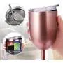 Stainless Steel Wine Glasses Cups.Double Walled Vacuum Insulated Wine Tumbler With Lid and Straw.Friendship,Christmas,Birthday Gifts for Women Men Friends Dad Mom(10oz Rose Gold) Stainless Steel Wine Glasses Cups.Double Walled Vacuum Insulated Wine Tumbler With Lid and Straw.Friendship,Christmas,Birthday Gifts for Women Men Friends Dad Mom(10oz Rose Gold)