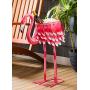 Metal Flamingo Chiller/Planter - 26 x 11 x 31 Inches