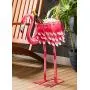 Metal Flamingo Chiller/Planter - 26 x 11 x 31 Inches
