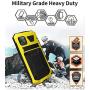 HATA iPhone 11 Metal Military Heavy Duty case, iPhone 11 Rugged Drop Tested Case with Built-in Screen Protector Kickstand Sturdy Full Body Cover (Yellow, iPhone 11)