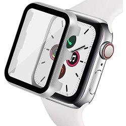 Ritastar for Apple Watch Cover with Screen Protector 38mm,Thin Plating Metal Bumper Case and Hard PET Protective Film,High Sensitive Touch,Impact Resistant,No Bubble for iWatch Series 3/2/1,Silver