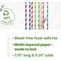 Paper Drinking Straws [200 Pack] 100% Biodegradable - Assorted Colors
