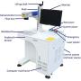 DIHORSE Desktop 30W Fiber Laser Marking and Engraving Machine for Permanent Metal and Various Non-metal Gold Sliver Rings Jewelry Engraving (MAX, 30W, 7.87'' x 7.87'', 50MM Rotary Axis)