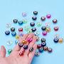 PH Pandahall 100pcs 14mm Glass European Beads with Plating Silver Double Cores Mixed Color Faceted Rondelle Beads Large Hole Beads for Jewelry Making, Hole: 5.5mm
