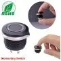 Ulincos Momentary Pushbutton Switch U19D1 1NO SPST Black Metal Shell with Blue LED Ring Suitable for 19mm 3/4'' Mounting Hole Pack with a Resistor (Blue)