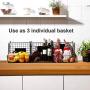 3 Tier Hanging Wire Basket - Wall Mounted Storage Bins for Pantry with Removable Chalkboards, Kitchen Fruit and Vegetable Storage Baskets, Metal Shelves Pantry Organization Containers Rack Produce Bin