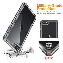 ESR Air Armor Designed for iPhone SE 2020 Case/iPhone 8 Case [Shock-Absorbing] [Scratch-Resistant] [Military Grade Protection] Hard Polycarbonate + Flexible Polymer Frame, for iPhone SE 2020/8, Black