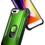 iPhone SE 2020 Case, iPhone 8 Case, iPhone 7 Case, iPhone 6/6s Case, E-Began Aluminum Metal Magnetic Built-in Ring Stand Holder, Full-Body Protective Shockproof Military Heavy Duty Case -Green