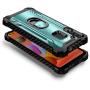 E-Began Case for Samsung Galaxy A11 with Tempered Glass Screen Protector (Full Coverage), Aluminum Magnetic Metal Built-in Ring Holder, Full-Body Protective Shockproof Military Case -Ice Blue