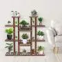 Tooca Plant Stand Wood Indoor, 9-Tier, 47-inch Height, Stylish Plant Shelf Steady Vertical Outdoor, Tiered Plant Ladder, Display Storage Rack, Carbonized, with 3 Gardening Tools Tooca Plant Stand Wood Indoor, 9-Tier, 47-inch Height, Stylish Plant Shelf Steady Vertical Outdoor, Tiered Plant Ladder, Display Storage Rack, Carbonized, with 3 Gardening Tools