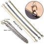 WeiMeet 4 Pieces Handbag Chain Straps Metal Bag Strap Purse Clutches Handle Strap with 8 Pieces Metal Buckles