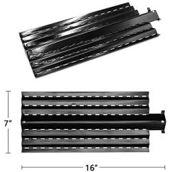 Hongso Porcelain Steel Heat Plates Shield Replacement Parts for Charbroil 464224411 466224411, Kenmore 415.16135110 Gas Grill, Flame Tamer G524-0032-W1, 16 Inch Grill Heat Tent, PPC0044 (4 Pack)