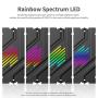 upHere N1055CF CPU Cooler Dynamic Rainbow LED,5 Copper Heat Pipes,120mm PWM Fan, Aluminum Fins for AMD Ryzen/Intel