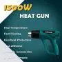 Heat Gun Dual Temperature Settings, PRULDE N2190 1500W Hot Air Gun 800°F - 1112°F, Overload Protection with 4 Metal Nozzle Attachments for Shrink Wrapping/Tubing, Paint Removal