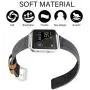 Jobese Compatible with Fitbit Blaze Bands, Soft Classic Canvas Fabric Straps with Genuine Leather Bands with Silver Metal Frame Compatible with Fitbit Blaze Bands Men Women