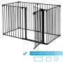Costzon Baby Safety Gate, 4-in-1 Fireplace Fence, Wide Barrier Gate with Walk-Through Door in Two Directions, Add/Decrease Panels Directly, Wall-Mount Metal Gate for Pet & Child, Door (Black, 6-Panel) Costzon Baby Safety Gate, 4-in-1 Fireplace Fence, Wide Barrier Gate with Walk-Through Door in Two Directions, Add/Decrease Panels Directly, Wall-Mount Metal Gate for Pet & Child, Door (Black, 6-Panel)