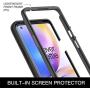 Muokctm for OnePlus 8 Pro 2020 Case, Rugged Hybrid Crystal Clear Full Body Fit Cover, with [Metal Ring] Armor for OnePlus 8 Pro Phone (Black)