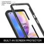 Muokctm for OnePlus 8 Pro 2020 Case, Rugged Hybrid Crystal Clear Full Body Fit Cover, with [Metal Ring] Armor for OnePlus 8 Pro Phone (Black)