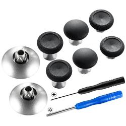 eXtremeRate 8 in 1 Black Metal Magnetic Thumbsticks Analog Joysticks for Xbox One, Xbox One Elite, Xbox One S, Xbox Series X, PS4 Slim, PS4 Pro, PS4 Controller with T8H Cross Screwdrivers