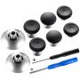 eXtremeRate 8 in 1 Black Metal Magnetic Thumbsticks Analog Joysticks for Xbox One, Xbox One Elite, Xbox One S, Xbox Series X, PS4 Slim, PS4 Pro, PS4 Controller with T8H Cross Screwdrivers