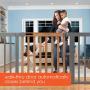 Summer West End Safety Baby Gate, Honey Oak Stained Wood with Slate Metal Frame – 30” Tall, Fits Openings up to 36” to 60” Wide, Baby and Pet Gate for Wide Spaces and Open Floor Plans