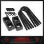 Heavy Metal Suspensions - For 2002-2008 Dodge Ram 1500, 2003-2013 Dodge Ram 2500 and 2003-2012 Dodge Ram 3500 (2WD) 2'' Rear Lift Blocks + Extended Plated U-Bolts Carbon Steel Lift Kit