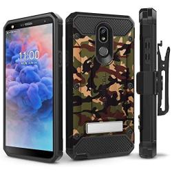 Evocel Explorer Series Pro Phone Case Compatible with Stylo 5 with Glass Screen Protector and Belt Clip Holster, Camouflage