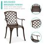 Best Choice Products 5-Piece All-Weather Outdoor Cast Aluminum Dining Set for Patio, Balcony, Lawn, Garden, Backyard w/ 4 Chairs, Umbrella Hole, Lattice Weave Design - Brown