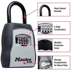 Master Lock 5400D Set Your Own Combination Portable Lock Box, 5 Key Capacity, Black