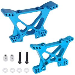 HobbyPark Aluminum Front & Rear Shock Tower Upgrade Parts for 1/10 Traxxas Slash 4x4 Replacement of Part 6838 6839 (2-Pack) (Blue)