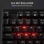 AUKEY Mechanical Keyboard Red Switch Gaming Keyboard with Red Backlit, 104 Keys 100% Anti-ghosting with Metal Top Panel and Water-Resistant Design for PC and Laptop Gamers, Black AUKEY Mechanical Keyboard Red Switch Gaming Keyboard with Red Backlit, 104 Keys 100% Anti-ghosting with Metal Top Panel and Water-Resistant Design for PC and Laptop Gamers, Black
