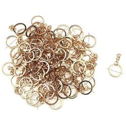 Semetall 100 Pcs Heavy Duty Metal Split Keychain Ring Parts for Crafts Supplies,Split Key Chain Rings with Chain and Jump Rings Bulk(30mm Diameter,Rose Gold)