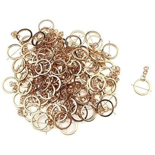 Semetall 100 Pcs Heavy Duty Metal Split Keychain Ring Parts for Crafts Supplies,Split Key Chain Rings with Chain and Jump Rings Bulk(30mm Diameter,Rose Gold)
