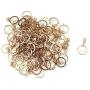 Semetall 100 Pcs Heavy Duty Metal Split Keychain Ring Parts for Crafts Supplies,Split Key Chain Rings with Chain and Jump Rings Bulk(30mm Diameter,Rose Gold)