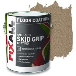 FIXALL Skid Grip Anti-Slip Paint, 100% Acrylic Skid-Resistant Textured Coating - F06510 - 1 Gallon, Color: Camel