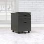 Calico Designs Metal Full Extension, Locking, 3-Drawer Mobile File Cabinet Assembled (Except Casters) for Legal or Letter Files with Supply Organizer Tray in Black