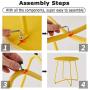 Outdoor Metal Side Table, Waterproof End Table Small Round Patio Side Table Coffee Table for Porch, Yard, Balcony, Garden (Yellow)