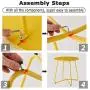 Outdoor Metal Side Table, Waterproof End Table Small Round Patio Side Table Coffee Table for Porch, Yard, Balcony, Garden (Yellow) Outdoor Metal Side Table, Waterproof End Table Small Round Patio Side Table Coffee Table for Porch, Yard, Balcony, Garden (Yellow)