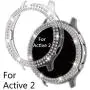 Falandi Compatible for Samsung Galaxy Watch Active 2 Case, Doulbe Rows Bling Crystal Diamonds Plate Case Silver Screen Protector Frame Protective Face Cover,(Clear, 40mm) Falandi Compatible for Samsung Galaxy Watch Active 2 Case, Doulbe Rows Bling Crystal Diamonds Plate Case Silver Screen Protector Frame Protective Face Cover,(Clear, 40mm)