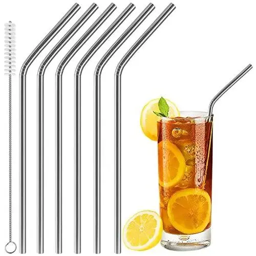 Acerich Set of 6 Stainless Steel Straws, Acerich Reusable Metal Straws for 30 oz & 20 oz Tumblers Cups Mugs Cold Beverage, Free Cleaning Brush Included Acerich Set of 6 Stainless Steel Straws, Acerich Reusable Metal Straws for 30 oz & 20 oz Tumblers Cups Mugs Cold Beverage, Free Cleaning Brush Included