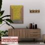 Wall Mounted Coat Rack - Rustic Wooden 4 Hook Coat Hanger Rail, Distressed Wood, Antique Brass Hooks