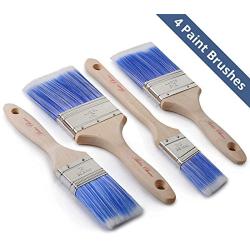 Bates Paint Brushes - 4 Pack, Treated Wood Handle, Paint Brush, Paint Brushes Set, Professional Brush Set, Trim Paint Brush, Paintbrush, Small Paint Brush, Stain Brush